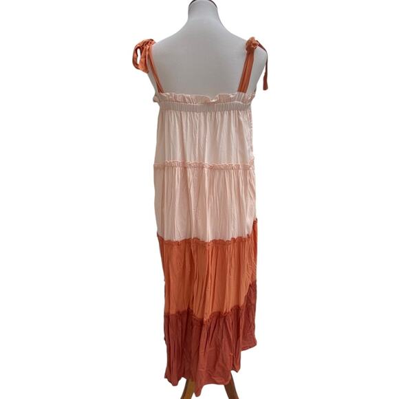 Large Dress Fall Midi Boho Bohemian Prairie Dress Resortwear Large Terra Cotta - Picture 12 of 14